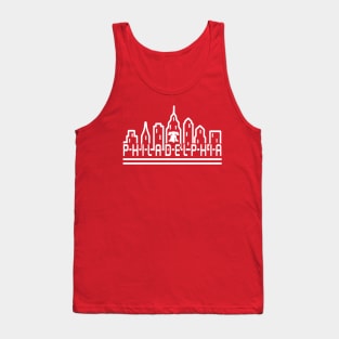 Philadelphia City Skyline White Liberty Bell Vintage Philly Fan Tank Top